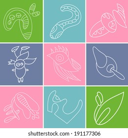 Vector set of stickers. You can do your own cards, business cards, posters, labels, tags. Vector pattern can be used for web page backgrounds, wallpapers ,pattern.