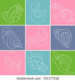 Vector set of stickers. You can do your own cards, business cards, posters, labels, tags. Vector pattern can be used for web page backgrounds, wallpapers ,pattern.