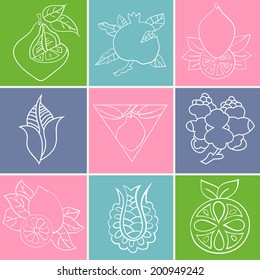 Vector set of stickers. You can do your own cards, business cards, posters, labels, tags. Vector pattern can be used for web page backgrounds, wallpapers ,pattern.