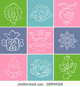 Vector set of stickers. You can do your own cards, business cards, posters, labels, tags. Vector pattern can be used for web page backgrounds, wallpapers ,pattern.