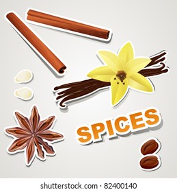 vector set stikers : spice