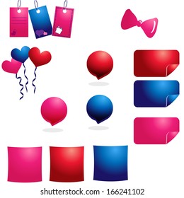 Vector set of stikers,labels,tags. Valentine's Day