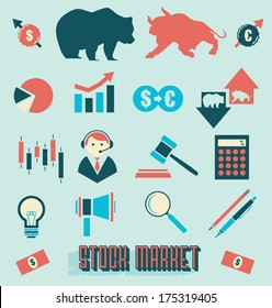 Vector Set: Stock Market Icons and Symbols