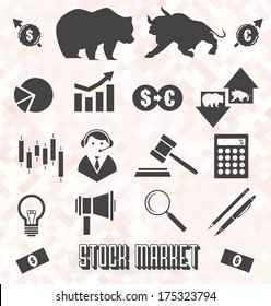 Vector Set: Stock Market Icons and Symbols