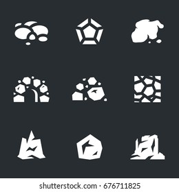 Vector Set of Stone Icons.