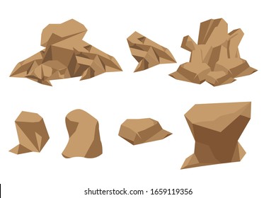 Vector set of stones with a simple and cool design