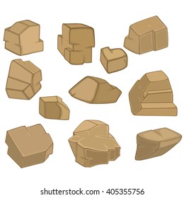  Vector Set of Stones,Rock elements 
