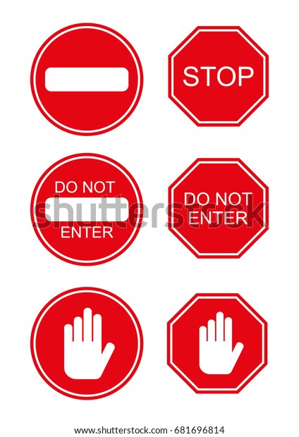 Vector Set Stopdo Not Enter Signs Stock Vector (royalty Free) 681696814