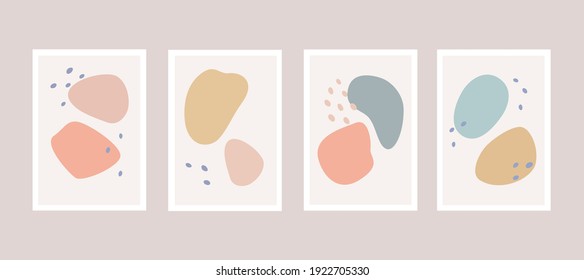 Vector set. Stories, cards, wallpaper. Background template. Pastel shapes. Minimalism. 8 eps