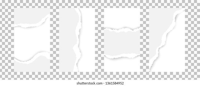 Vector set of stories templates (16:9)  for social media with torn paper. EPS 10