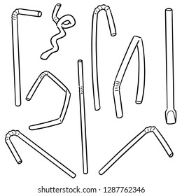 vector set of straw