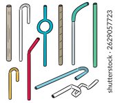 vector set of straw cartoon