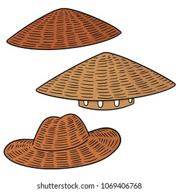 vector set of straw hat