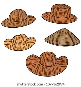 Vector Set Straw Hat Stock Vector (Royalty Free) 1379048375
