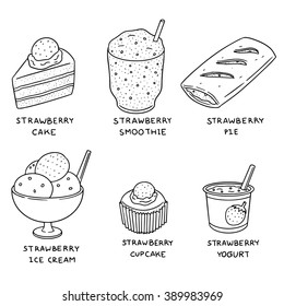 vector set of strawberry product
