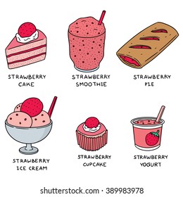 vector set of strawberry product