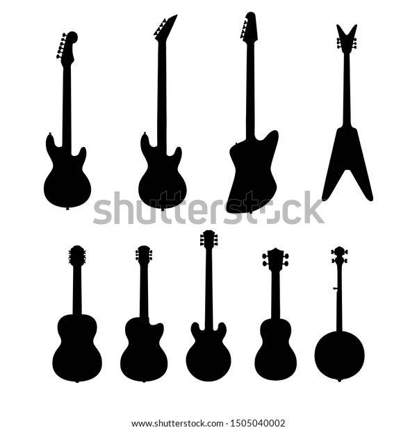 Vector Set String Music Instruments Silhouettes 库存矢量图(免版税)1505040002 ...