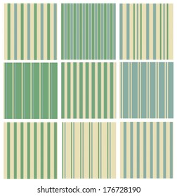 Vector set of  striped seamless  retro patterns,  blurred, soft effect.