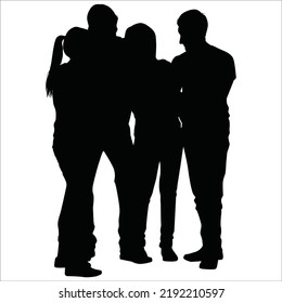 Conjunto Vector De Silhouettes Estudiantiles Ilustración Aislada En Fondo Blanco