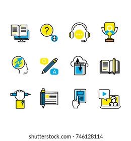 Vector set of study,support icons. For web site design and mobile applications.