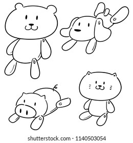 Vector Set Of Stuffed Animals