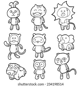 vector set of stuffed animals