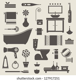 Vector set of stylised various vector icons