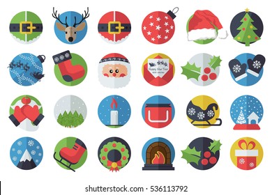 Vector Set of stylish, beautiful, unique icons to the theme of the New Year, Christmas. The right solution for your design.