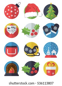 Vector Set of stylish, beautiful, unique icons to the theme of the New Year, Christmas. The right solution for your design.