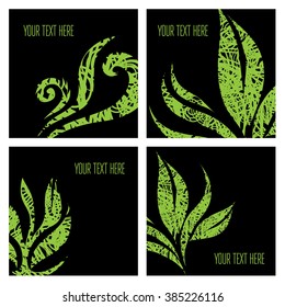  Vector set of stylish floral backgrounds - design elements can be used for invitation, greeting cards