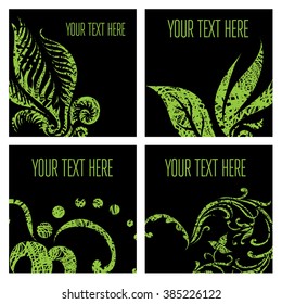  Vector set of stylish floral backgrounds - design elements can be used for invitation, greeting cards