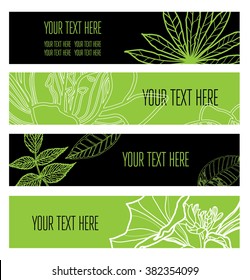 Vector set of stylish floral web banners
