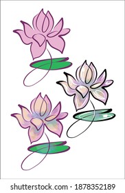 
VECTOR Set with a
stylish  original hand-drawn sketch graphics graphic with beautiful lotos  for religion design logo 
