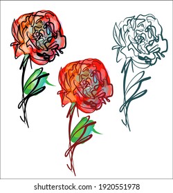 
VECTOR Set  with a
stylish  original hand-drawn sketch graphics with beautiful  pion for fashion logo 