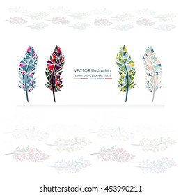 Vector Set Stylized Abstract Feathers Feather Stock Vector (Royalty ...