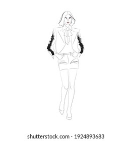 Conjunto vectorial de hermosas siluetas femeninas estilizadas sobre un fondo blanco