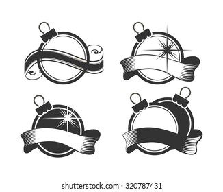 vector set of stylized Christmas balls on a white background