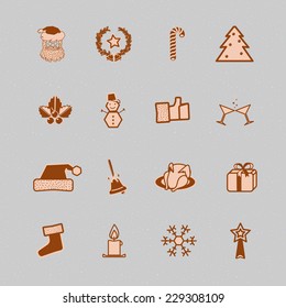 vector set of stylized Christmas icons 