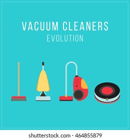 Vector set of stylized cleaning tools icons.
