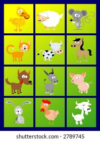 Vector set - stylized domestic animals