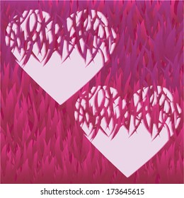 vector set of stylized hearts with floral pattern