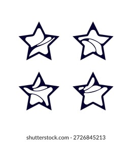Vector set of stylized Stars shaped images