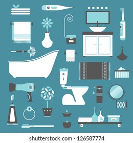 Vector set of stylized various vector icons