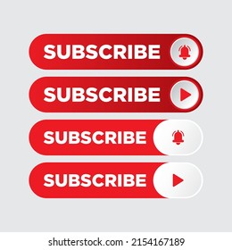 Vector set of subscribe button