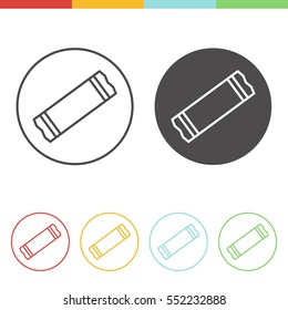 Vector set of sugar packet icons in thin line style