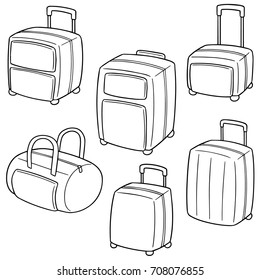 vector set of suitcase