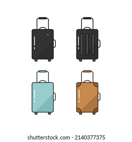 Vector set suitcase variants simple vector design