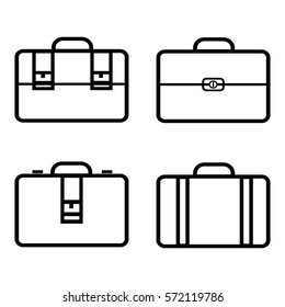 Vector set of suitcases for a travel. 