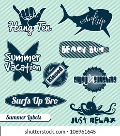 Vector Set: Summer Beach Labels