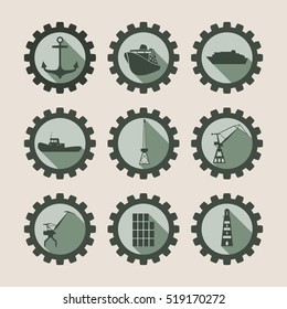 vector set of summer holidays and sea travel icons. flat style collection